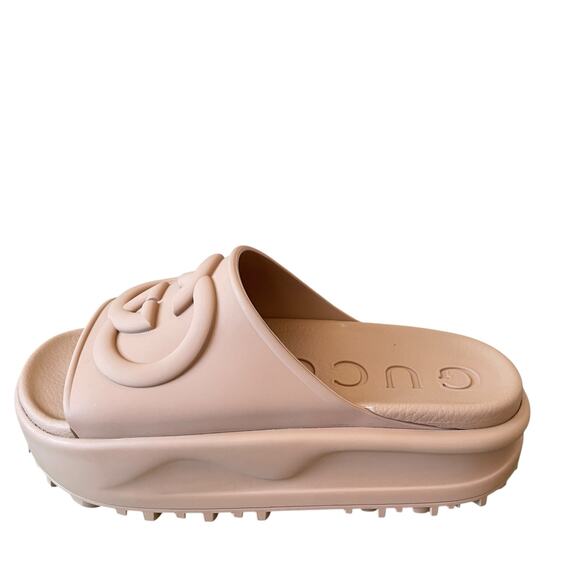 GUCCI Womens GG Rubber Platform Slide Sandals Camel 692845 EU 37, US 7 $650 NEW - Picture 14 of 16